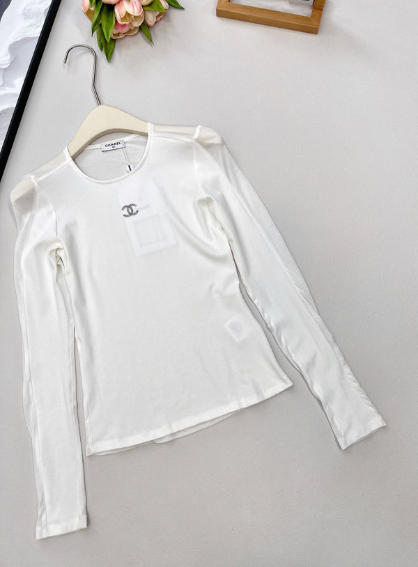 CC 25 camicia a maniche lunghe in cotone tencel bianco