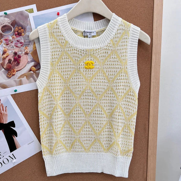 CC 2026 Knit Vest Yellow 3D Logo CC Cotton 463364