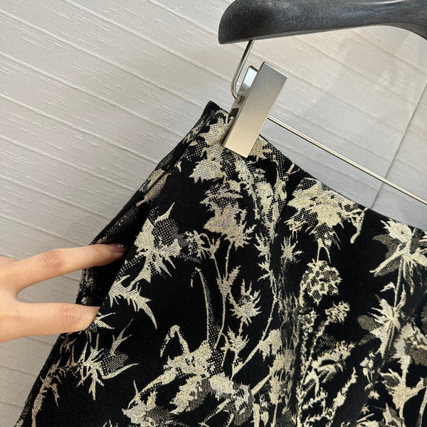 CD 25 Print Shirt Black Gold Jacquard fabric