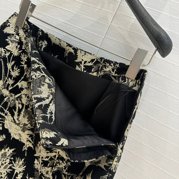 CD 25 Print Shirt Black Gold Jacquard fabric