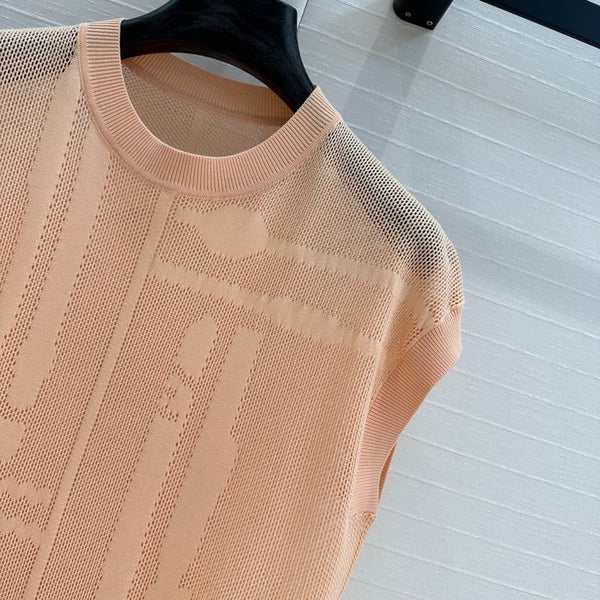 Hm 25 Short-sleeved Sweater Peach colorMesh Polyester