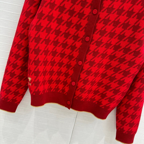 CD 25 Knitted Cardigan Red Wool Cashmere