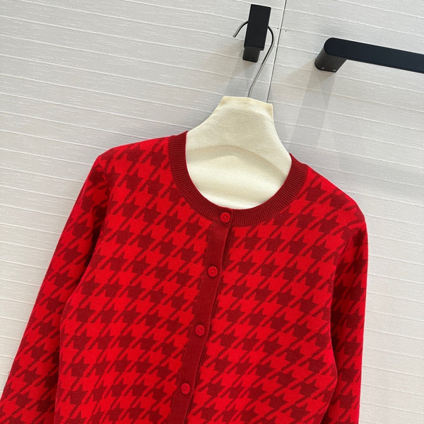 CD 25 Knitted Cardigan Red Wool Cashmere