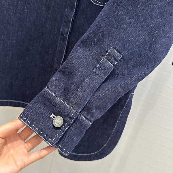 Fendi 25 Denim Jacket Dark Blue Cotton