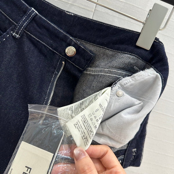 Fendi 25 Denim Short Dark Blue Cotton