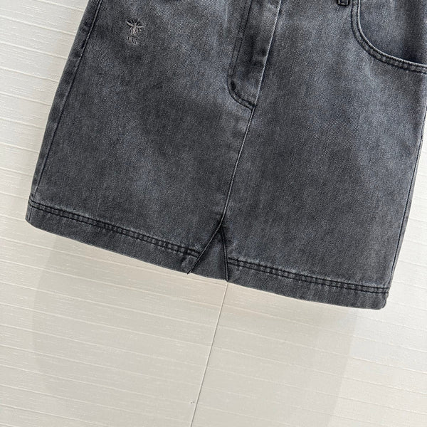 CD Short Skirt Black Cotton