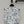 CC 25 Gilet in denim stampato con scollo rotondo, blu e bianco, in cotone