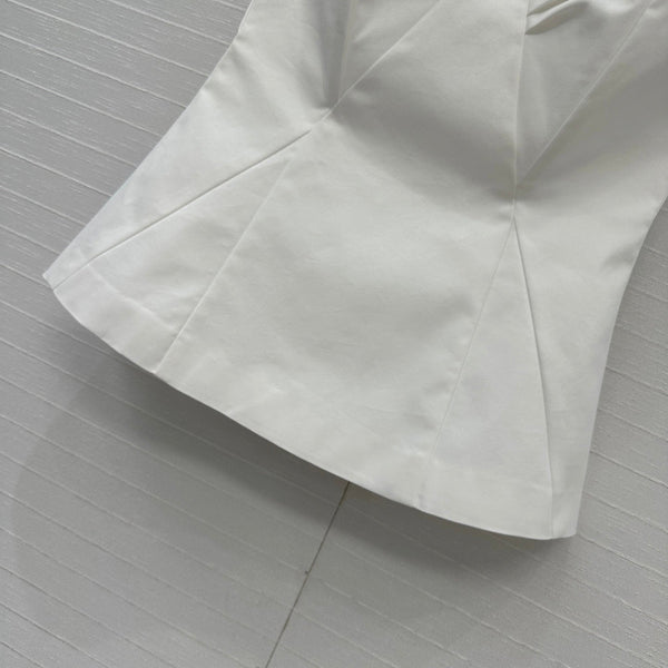 Prada 25 Cat Ear Tube Top Vest White Cotton