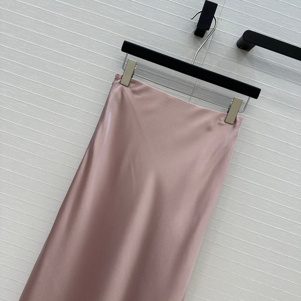 Prada 25 Fishtail Dress Pink Acetate Polyester