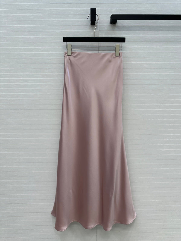 Prada 25 Fishtail Dress Pink Acetate Polyester