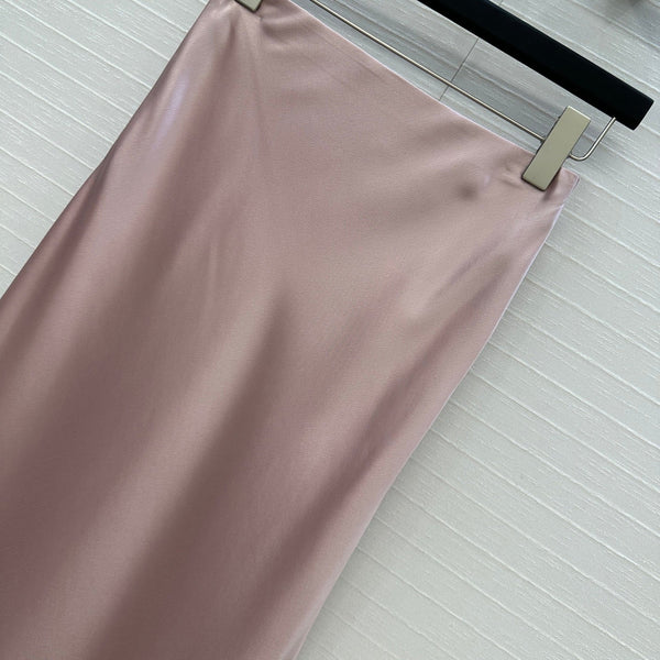 Prada 25 Fishtail Dress Pink Acetate Polyester