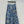 CD 25 Pleated Flared Forest Long Skirt Blue White Cotton