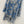 CD 25 Pleated Flared Forest Shirt Blue White Cotton