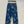 Fendi Flower Denim Straight Pants Blue Cotton