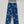 Fendi Flower Denim Straight Pants Blue Cotton