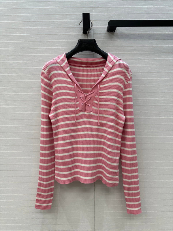 CD Navy Style Collared Sweater Pink Wool