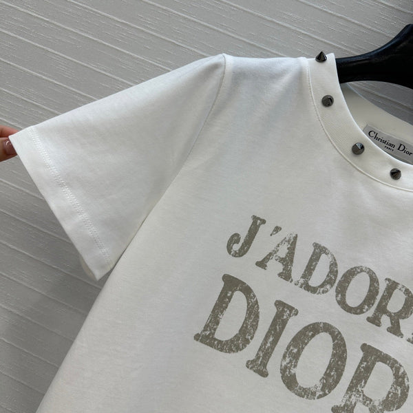CD 25 J'Adore Dior T-shirt bianca in cotone