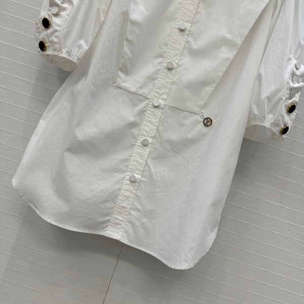 LV Loui's Latest French Elegant Palace Shirt White Cotton