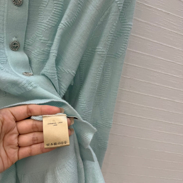 HM 25 Cardigan Light Turquoise Wool 02662