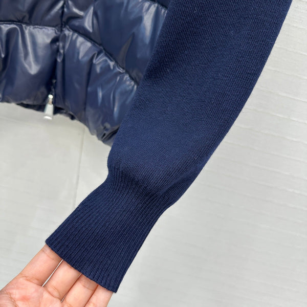Moncler 25 Jacket Navy Blue Polyester Mix Wool