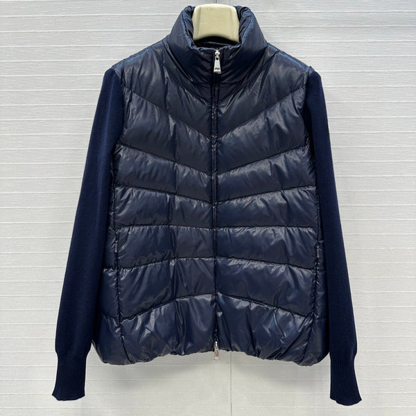 Moncler 25 Jacket Navy Blue Polyester Mix Wool
