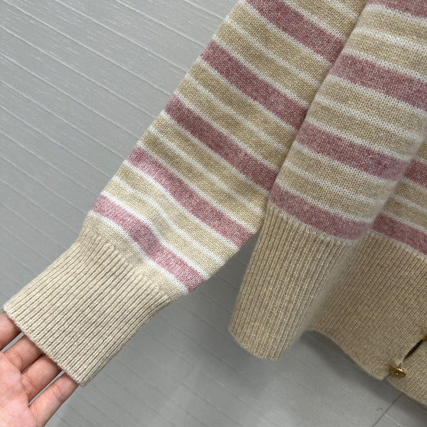 LP 25 Cardigan Pastel Pink and Beige Cashmere 294287