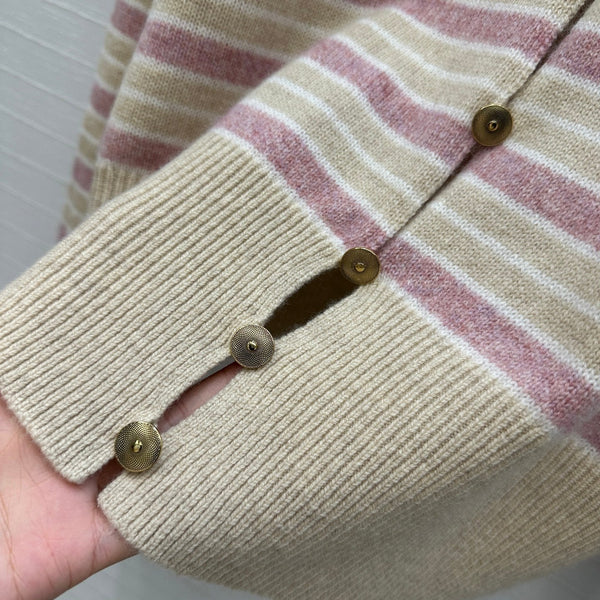 LP 25 Cardigan Pastel Pink and Beige Cashmere 294287