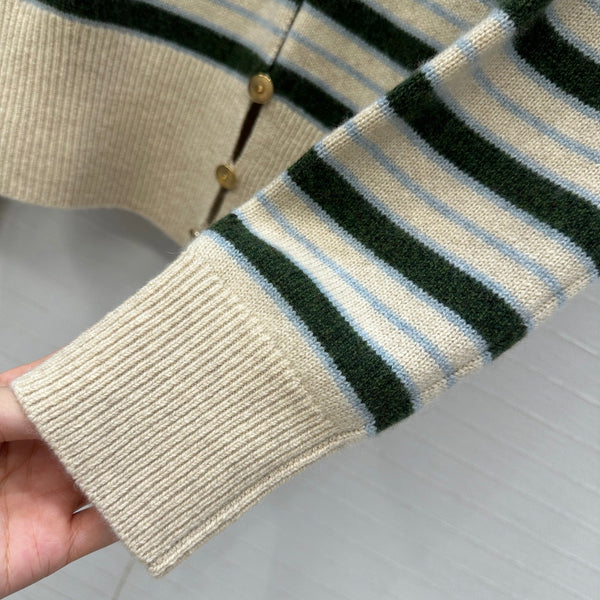 LP 25 Cardigan Green and Beige Cashmere 294281