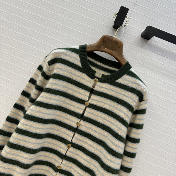 LP 25 Cardigan Green and Beige Cashmere 294281