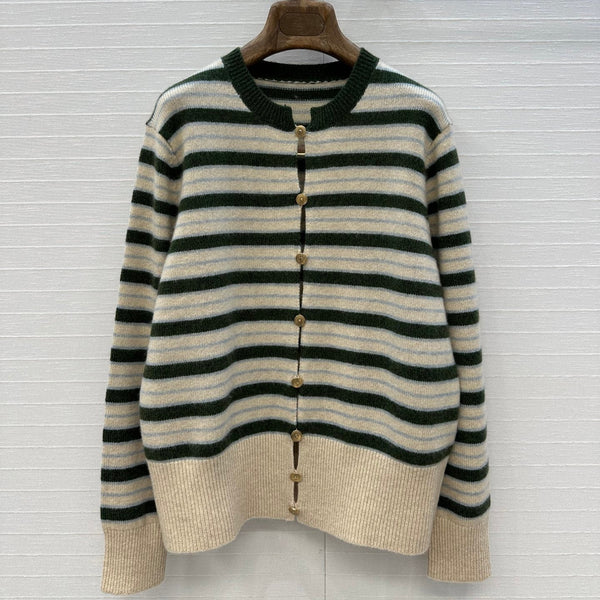 LP 25 Cardigan Green and Beige Cashmere 294281