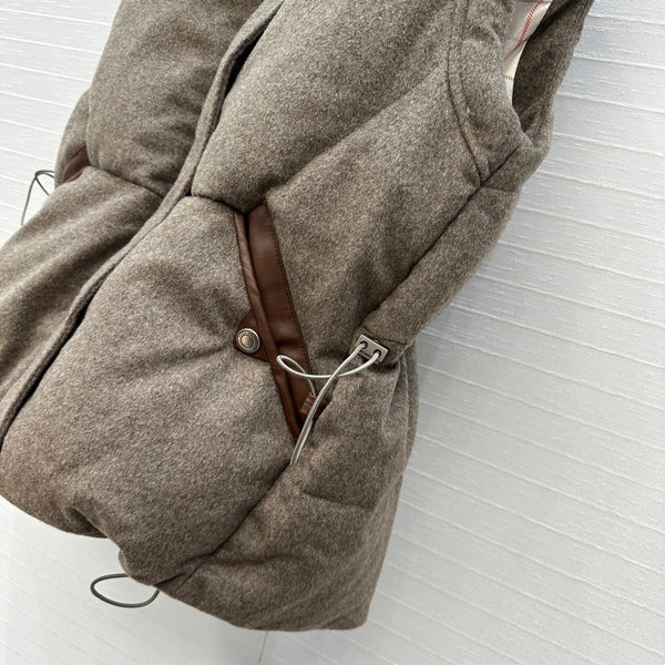 LP 25 Down Vest Taupe Wool Polyester 304336