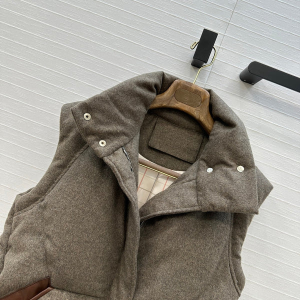 LP 25 Down Vest Taupe Wool Polyester 304336