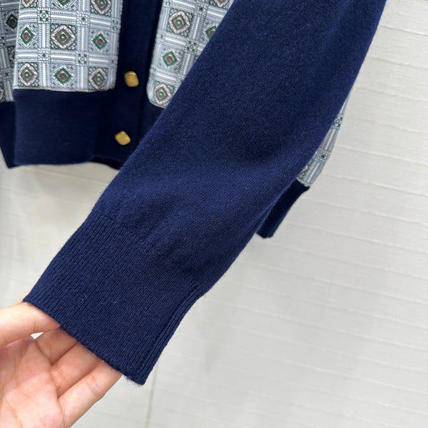 LP 25 V-neck Cardigan Blue Mix Colors Cashmere 310128