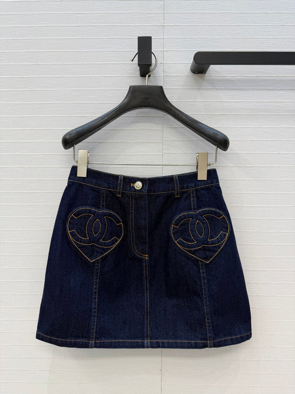 Mini-jupe en jean bleu foncé CC 26s 360877
