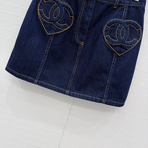 Mini-jupe en jean bleu foncé CC 26s 360877