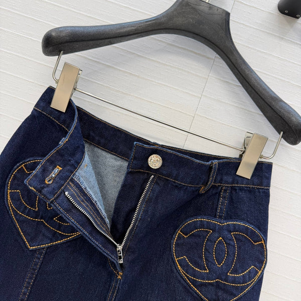 Mini-jupe en jean bleu foncé CC 26s 360877
