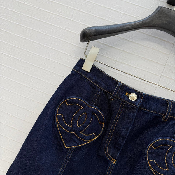 Mini-jupe en jean bleu foncé CC 26s 360877