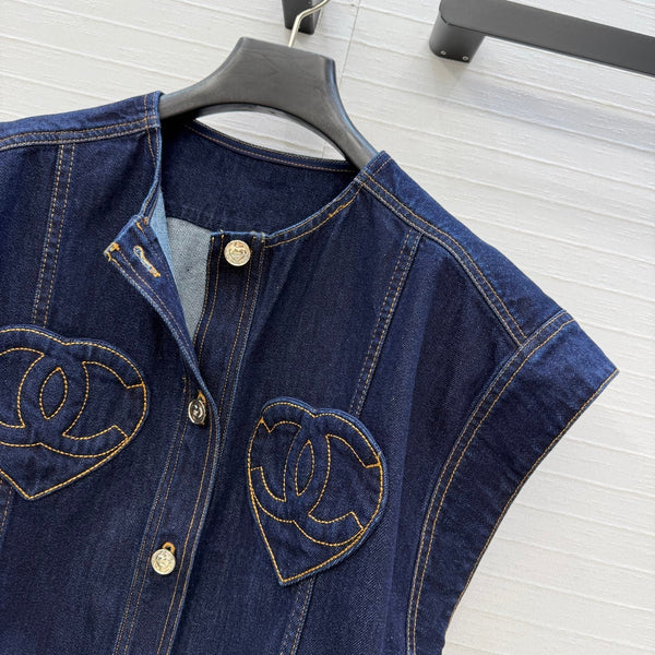 CC 26s Gilet Veste Jean Bleu Foncé 360879
