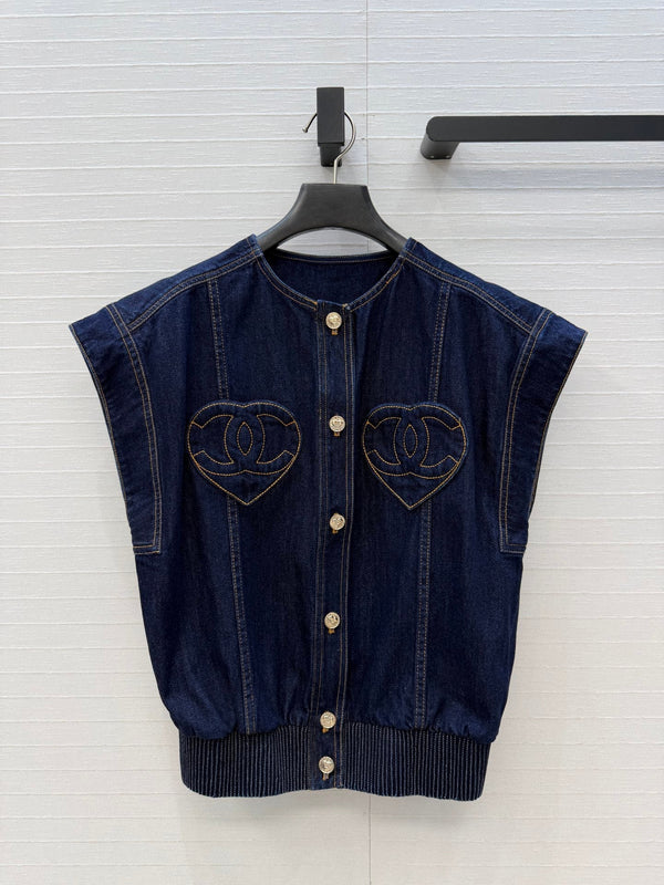 CC 26s Gilet Veste Jean Bleu Foncé 360879