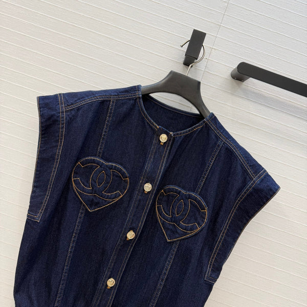 CC 26s Gilet Veste Jean Bleu Foncé 360879