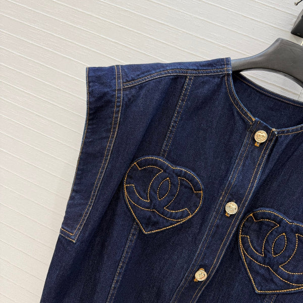 CC 26s Gilet Veste Jean Bleu Foncé 360879