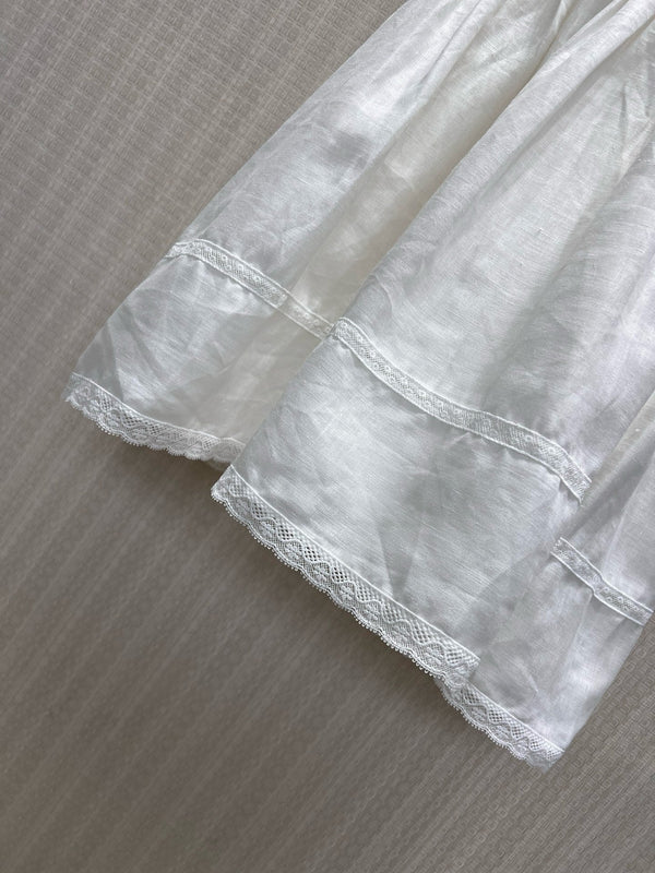 Prada Embroidered Dress White Linen 400574
