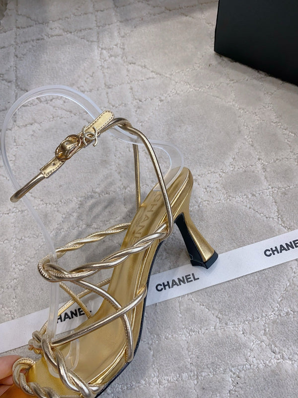 CC 26s Strappy Sandals 7.5cm Gold Sheepskin 723621