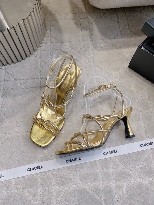 CC 26s Strappy Sandals 7.5cm Gold Sheepskin 723621