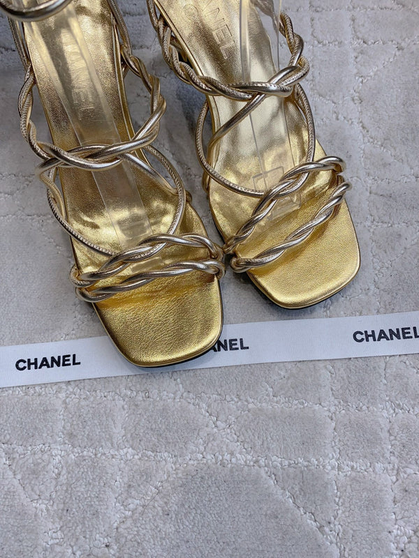 CC 26s Strappy Sandals 7.5cm Gold Sheepskin 723621