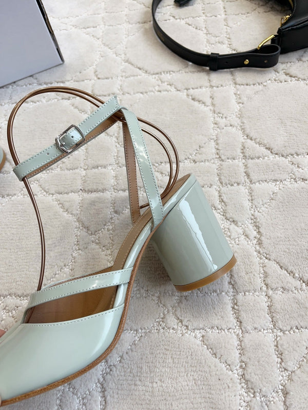 MM Tabi Slingback 8cm Pale Mint Patent Leather 808647