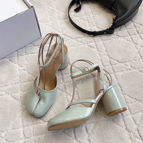 MM Tabi Slingback 8cm Pale Mint Patent Leather 808647