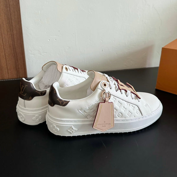 LV Time Out Sneakers White Mix Beige Monogram Calfskin
