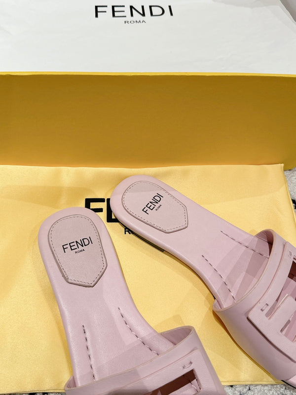 FF Baguette Light Pink Leather Slide