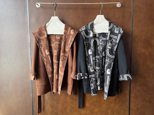 HM 25 Jacket Brown And Black Felt Fabric 300724